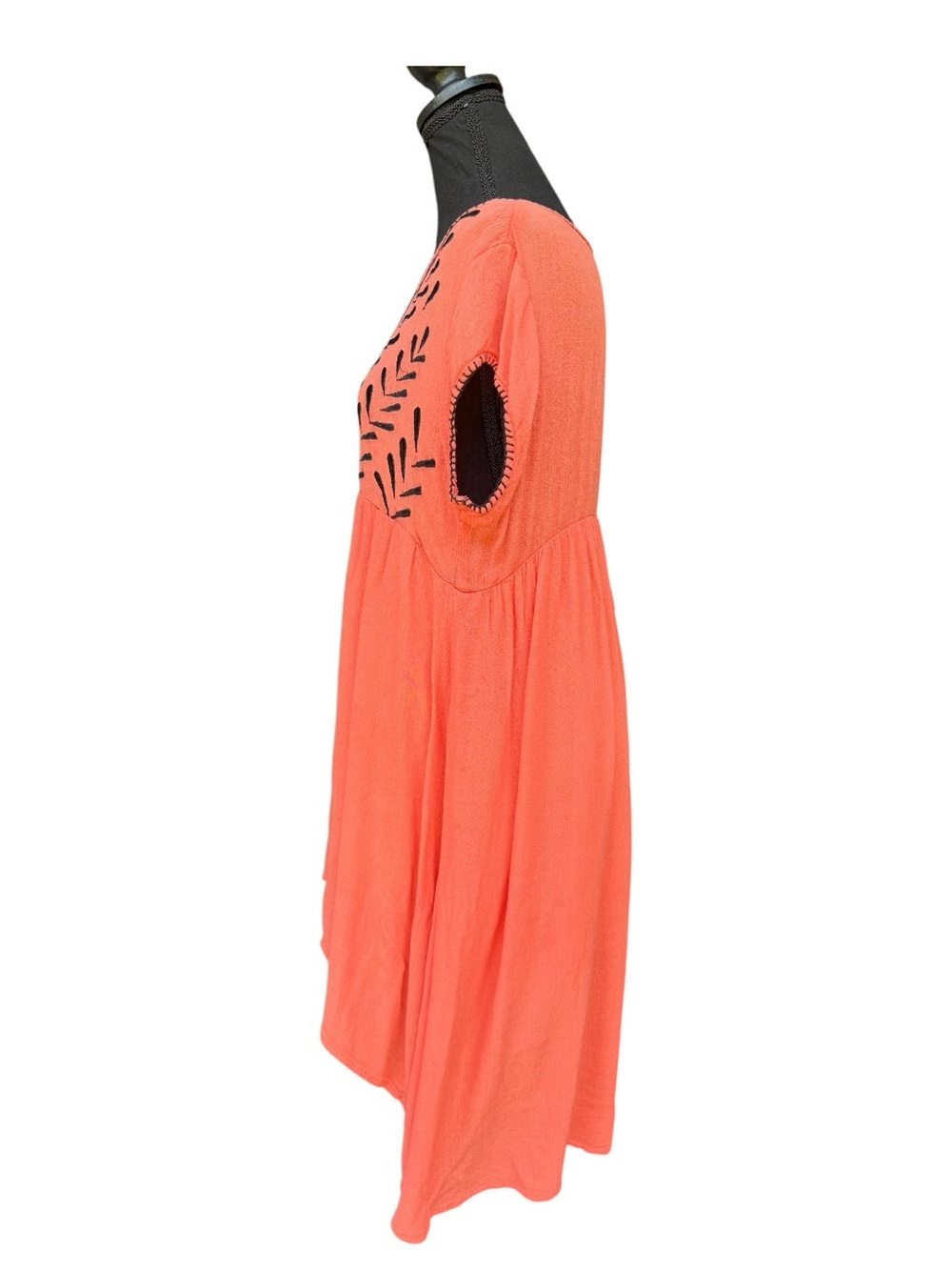 Cost Plus World Market Coral Tunic with Black Embroidery - Picture 3 of 7
